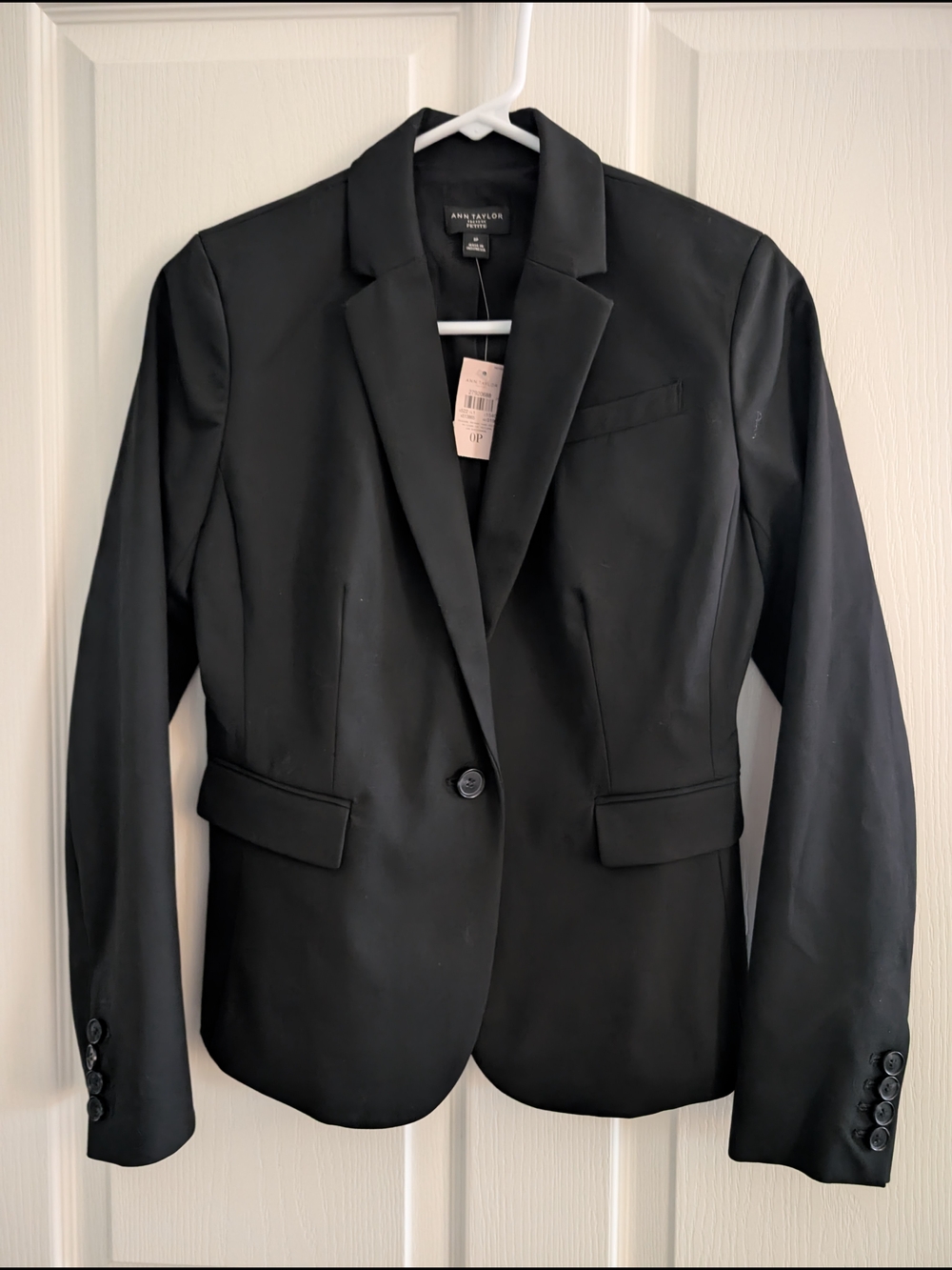 Ann Taylor Black Women's Tailored Blazer Jacket NWT Size 0 Petite